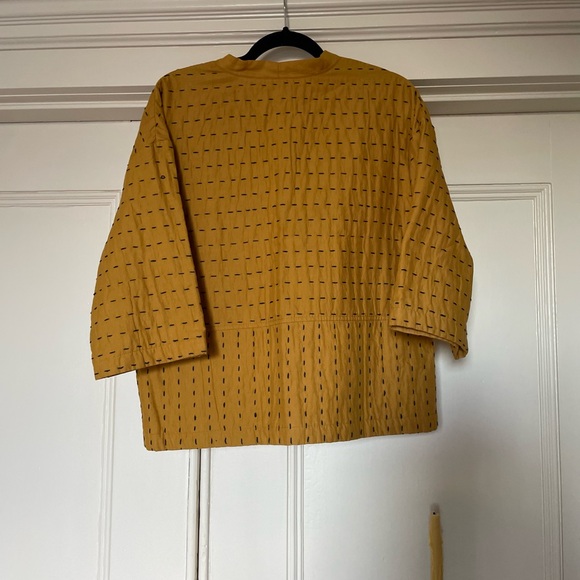 Mustard Yellow Quilted Women's 3/4 length Jacket - Picture 5 of 7
